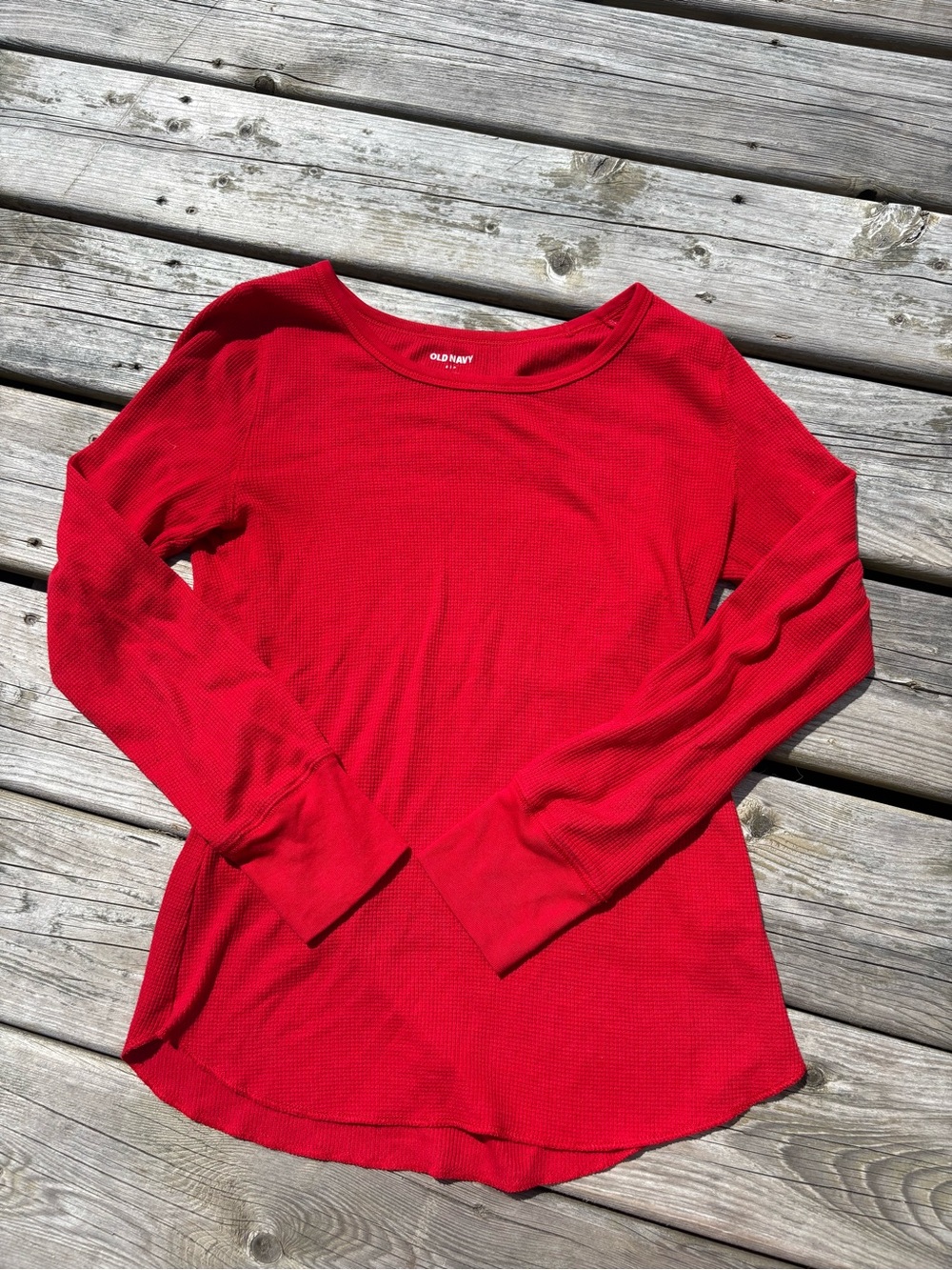 2 for 15 Old Navy Women’s Long Sleeve Red Waffle-Knit Top